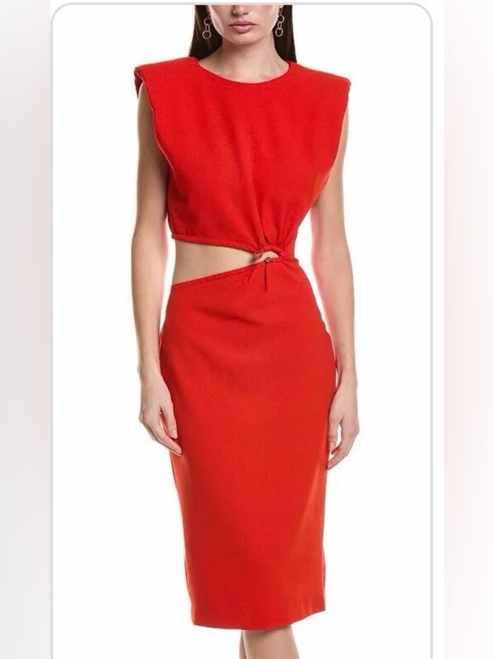 ba&sh Red Pencil dress with Side Cutout